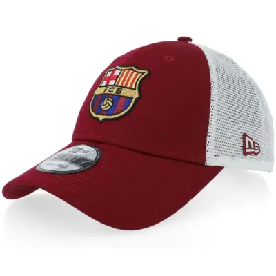 New Era - Football Röd trucker Keps - Barcelona League 9FORTY Cardinal/White Trucker @ Hatstore