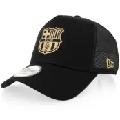 New Era - Football Svart trucker Keps - Barcelona Black/Metal Gold A-Frame Trucker @ Hatstore