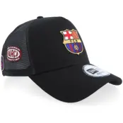 New Era - Football Svart trucker Keps - Barcelona Patch Black A-Frame Trucker @ Hatstore