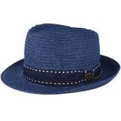 MJM Hats - Blå trilby Hatt - Barcelona Paper Navy Trilby @ Hatstore