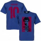 Barcelona T-shirt Messi 10 Lionel Messi Blå L