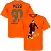 Barcelona T-shirt Messi 91 World Record Goals Lionel Messi Orange L