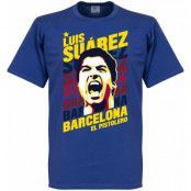 Barcelona T-shirt Portrait Luis Suarez Blå L