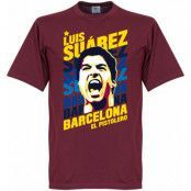 Barcelona T-shirt Portrait Luis Suarez Rödbrun L