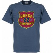 Barcelona T-shirt Winners 22 Champions Crest Blå S