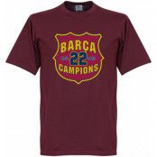 Barcelona T-shirt Winners 22 Champions Crest Vinröd S