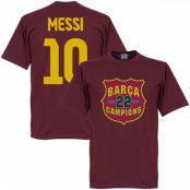 Barcelona T-shirt Winners Messi 10 Champions Crest Lionel Messi Vinröd L