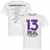 Real Madrid T-shirt Real 2018 CL 13 Times Road to Victory Winners Barn Vit 10 år