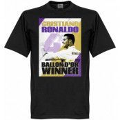 Real Madrid T-shirt Ronaldo 4 Times Ballon DOr Winners Madrid Barn Cristiano Ronaldo Svart 12 år
