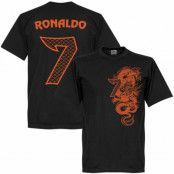 Real Madrid T-shirt Cristiano Ronaldo 7 Dragon Svart/Orange L