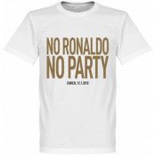 Real Madrid T-shirt No Ronaldo No Party Cristiano Ronaldo Vit 5XL