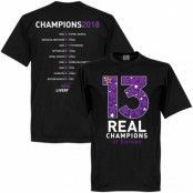 Real Madrid T-shirt Real 2018 CL 13 Times Road to Victory Winners Svart XXXXL