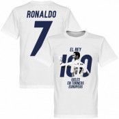 Real Madrid T-shirt Roanldo No7 El Rey Cristiano Ronaldo Vit 5XL