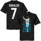 Real Madrid T-shirt Ronaldo 2017 Player of the Year Cristiano Ronaldo Svart M
