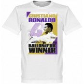 Real Madrid T-shirt Ronaldo 4 Times Ballon DOr Winners Madrid Cristiano Ronaldo Vit 5XL