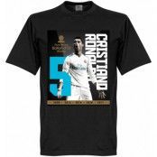 Real Madrid T-shirt Ronaldo 5x Ballon dOr Cristiano Ronaldo Svart 5XL