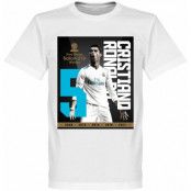 Real Madrid T-shirt Ronaldo 5x Ballon dOr Cristiano Ronaldo Vit L