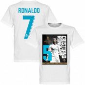 Real Madrid T-shirt Ronaldo 7 5x Ballon dOr Cristiano Ronaldo Vit 5XL