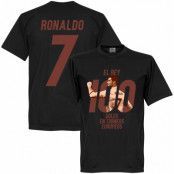 Real Madrid T-shirt Ronaldo No7 100 Goals El Rey Cristiano Ronaldo Svart 5XL