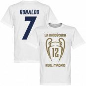 Real Madrid T-shirt Winners La Duodecima Ronaldo No7 Cristiano Ronaldo Vit 5XL