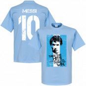Argentina T-shirt Messi 10 Flag Lionel Messi Ljusblå XXL