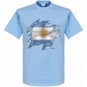 Argentina T-shirt Ripped Flag Ljusblå L