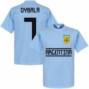 Argentina T-shirt Dybala 7 Team Paulo Dybala Ljusblå L