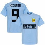Argentina T-shirt Higuain 9 Team Gonzalo Higuain Ljusblå L