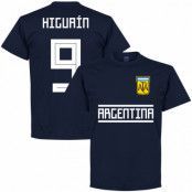 Argentina T-shirt Higuain 9 Team Gonzalo Higuain Mörkblå L