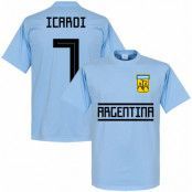 Argentina T-shirt Icardi 7 Team Ljusblå L