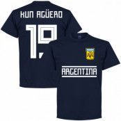 Argentina T-shirt Kun Aguero 19 Team Sergio Aguero Mörkblå XXL