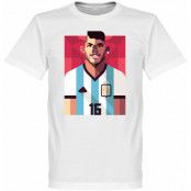 Argentina T-shirt Playmaker Aguero Football Sergio Aguero Vit XXL