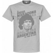 Argentina T-shirt Portrait Diego Maradona Grå L
