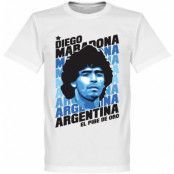 Argentina T-shirt Portrait Diego Maradona Vit XXL