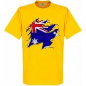 Australien T-shirt Ripped Flag Barn Gul 4 år