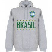 Brasilien Huvtröja Brazil Team Grå XL