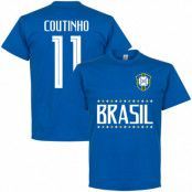 Brasilien T-shirt Brazil Coutinho 11 Team Philippe Coutinho Blå L