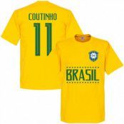 Brasilien T-shirt Coutinho 11 Team Philippe Coutinho Gul L