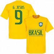 Brasilien T-shirt G Jesus 9 Team Gabriel Jesus Gul XXL