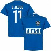 Brasilien T-shirt Gabriel Jesus Blå XXL