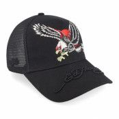 Ed Hardy - Svart trucker Keps - Eagle-japan Black/Black Trucker @ Hatstore