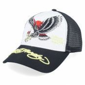 Ed Hardy - Svart trucker Keps - Eagle Japan Off White/Black Trucker @ Hatstore