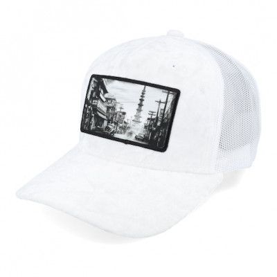 Public Domain - Vit trucker Keps - Japan White/White Velvet Trucker @ Hatstore