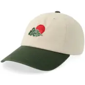Yapan - Beige unconstructed Keps - Clound N Japan Red Stone Washed Stone/Dark Green Dad Cap @ Hatstore