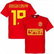 Spanien T-shirt 19 Team Diego Costa Röd L