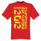 Spanien T-shirt 2012 Campeones De Europa Origami Graphic Röd XXL