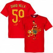Spanien T-shirt 59 Goals David Villa Röd M