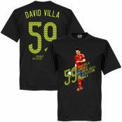 Spanien T-shirt 59 Goals David Villa Svart M