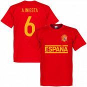 Spanien T-shirt A Iniesta Team Andres Iniesta Röd L
