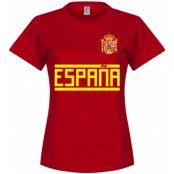 Spanien T-shirt Team Dam Röd XXL